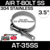 AT-35SS Clamp 3.5 inch Air T-Bolt Stainless Steel