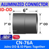 7 inch Connector ID-OD Aluminized 6" Long - CN-76A CUSTOM