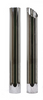 one flat top and one mitered top chrome stacks