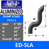 5" OD Aluminized Dump Truck Exhaust Stack ED-5LA