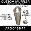 11" Universal Muffler 4" ID End In and Out Muffler ARG-0436-11