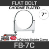 7" Chrome Plated Flat Bolt Exhaust Clamp FB-7C