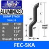5" OD Aluminized Dump Truck Exhaust Stack 45 Degree FEC-5KA