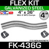 4" x 36" Galvanized Flex Pipe Kit 2 Clamps Included FK-436G