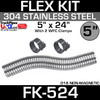 5" x 24" Stainless Steel Flex Pipe Kit with 2 Clamps FK-524