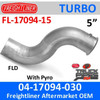 04-17094-015 Freightliner Turbo Exhaust with Pyro FL-17094-015