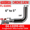 04-12099-001 6" Freightliner Chrome 100 Elbow Reduced to 5" OD