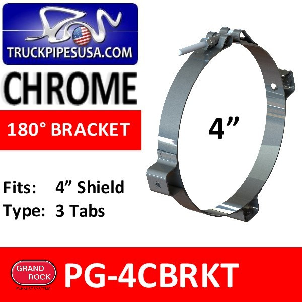 PG4CBRKT 4" Chrome Heat Shield Bracket