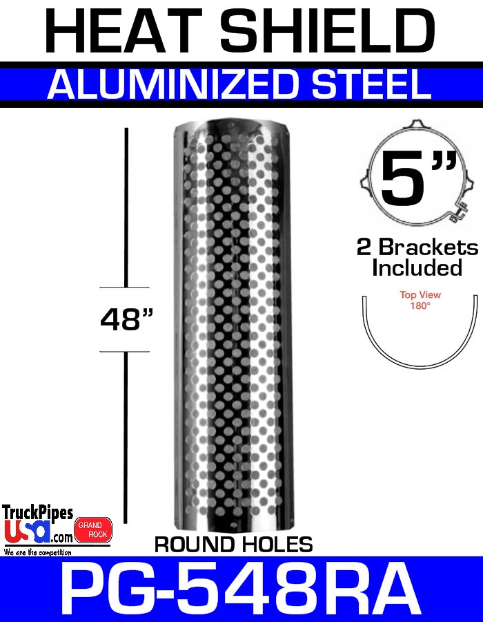 PG-548RA 5 x 48 Heat Shield Round Holes Aluminized