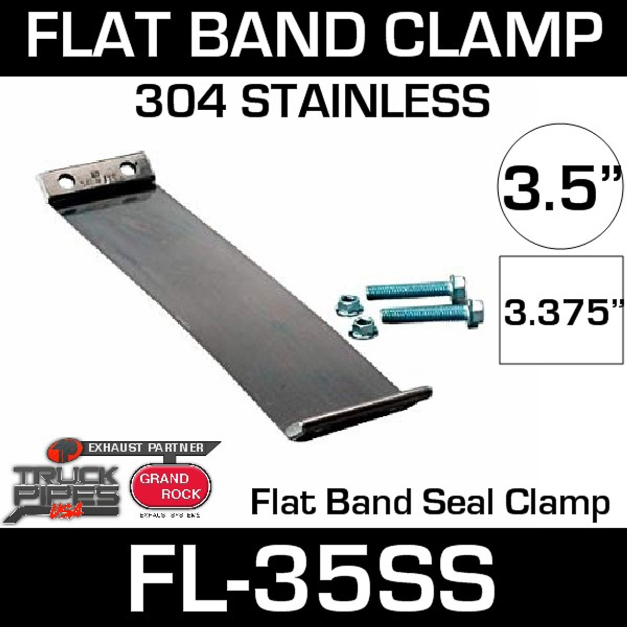 3.5 304 Stainless Steel Flex-Seal Exhaust Clamp FL-35SS