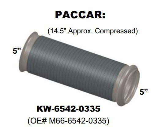 Kenworth 5" x 14.5" Bellows Flex Exhaust Pipe M6665420335