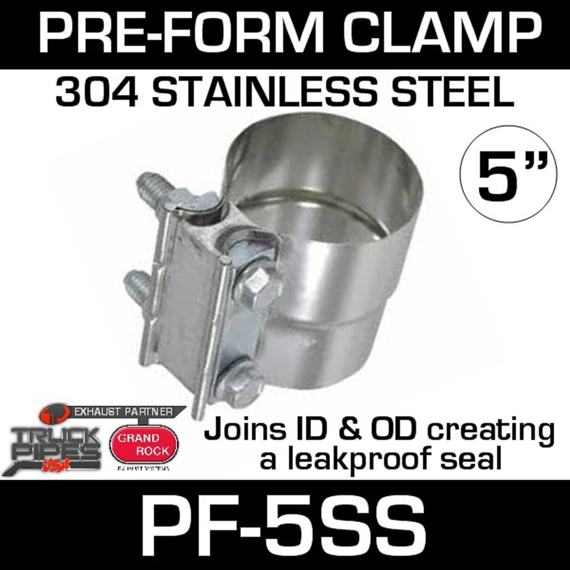 5" Lap Joint Band Clamp in Stainless Steel 90368A or TTS500 or PF5SS