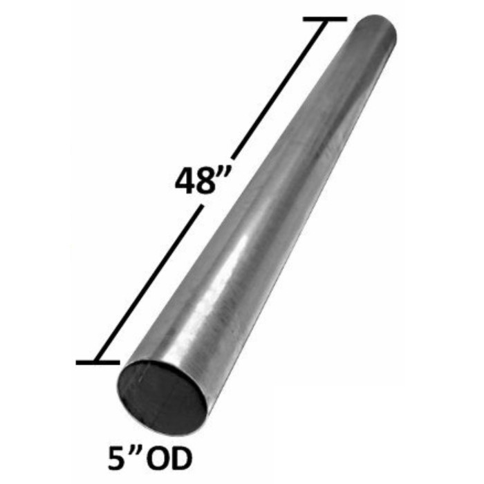 S448SBA 4" x 48" Straight Cut Aluminized Exhaust Stack OD