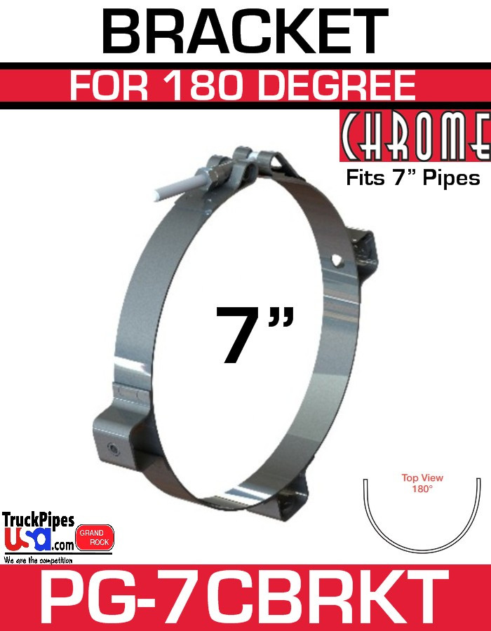 PG7CBRKT 7" Chrome Heat Shield Exhaust Bracket
