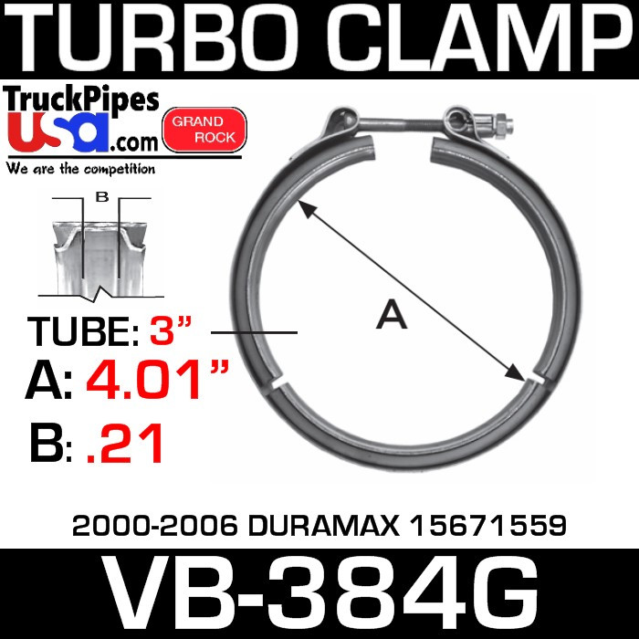 VB384G VBand Turbo Clamp 20002006 DURAMAX 15671559