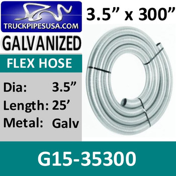 3.5 x 36 .015 Galvanized Exhaust Flex Hose G15-3536