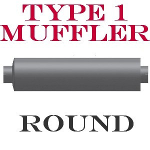 M-630 Type 1 Muffler 6" Round x 24" Body 4" In-Out 30" Overall