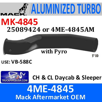25089424 or 4ME-4845AM Mack CH & CL Turbo Pipe with Pyro