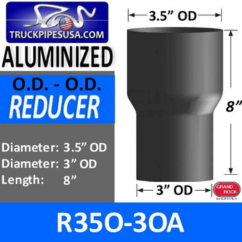 R35O-3OA 3.5" OD to 3" OD Exhaust Reducer Aluminized