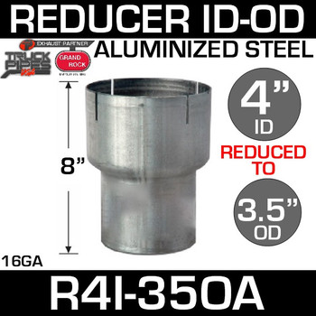 4" ID to 3.5" OD Exhaust Reducer Aluminized Pipe R4I-35OA