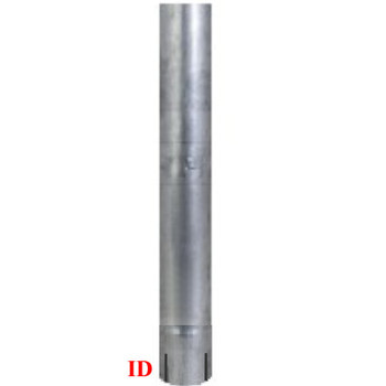 3.5" x 48" Straight Cut Aluminized Exhaust Stack ID End S35-48EXA