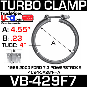 1999-2003 Ford 4C24-5A281-HA V-Band Turbo Clamp VB-429F7 1999-2003 Ford 4C24-5A281-HA V-Band Turbo Clamp VB-429F7