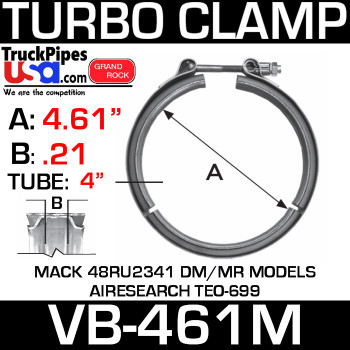 VB-461M Mack V-Band Turbo Clamp Breeze VT10461 VB-461M Mack V-Band Turbo Clamp Breeze VT10461