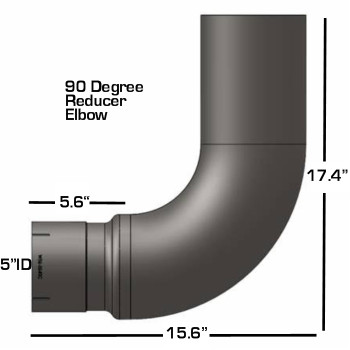 23529-3540C Western Star 6" 90 Elbow Reduced to 5" ID WS6-3540C