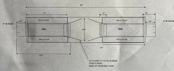 HF-51 High Flow Muffler 8" x 51" Type 1 Muffler with 44" Shell