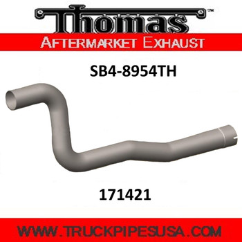 171421 Thomas Bus 4" 4-Bend Exhaust Pipe ID/OD Aluminized SB4-8954TH