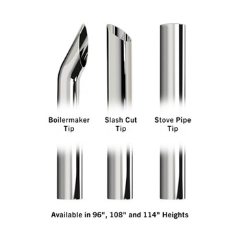 Kenworth T600 T800 W900L Chrome Exhaust Kit by RoadWorks tips