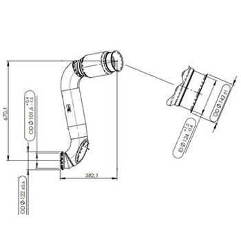 Volvo Exhaust Bellow Flex Pipe 23298294 23920880-Dimensions