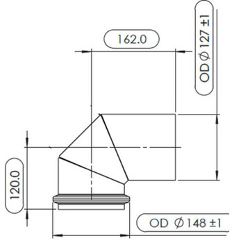 Freightliner Volvo SCR Outlet Exhaust Pipe-Dimensions