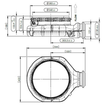 Cummins DOC Pancake Inlet-Dimensions