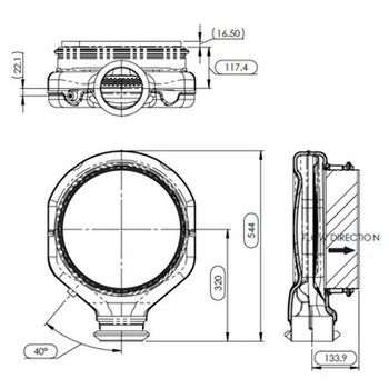 Cummins Paccar DOC Pancake Inlet-Dimensions