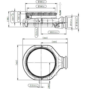 Cummins DOC Pancake Inlet-Dimensions