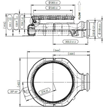Cummins Paccar DOC Pancake Inlet-Dimensions