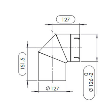 Freightliner SCR Outlet Exhaust Pipe-Dimensions