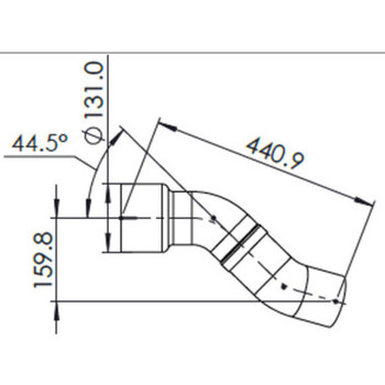 Peterbilt SCR Outlet Exhaust Pipe-Dimensions