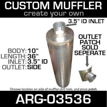 10" Universal Muffler 3.5" ID End In and Out Muffler ARG-03536