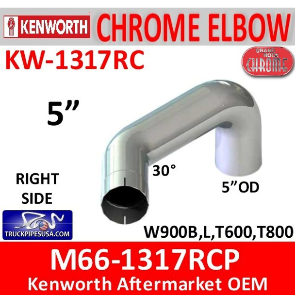 M66-1317RCP Kenworth Chrome Exhaust Right Elbow