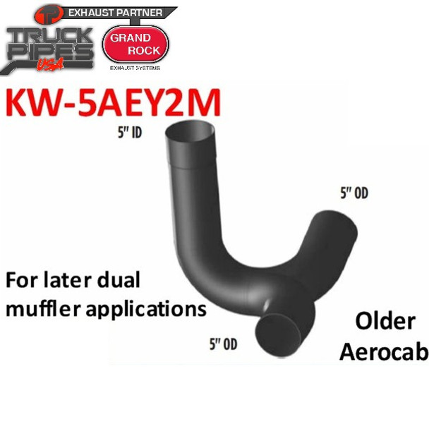 KW-5AEY2M Kenworth Aero Cab Y-Pipe For 2 Mufflers ALZ