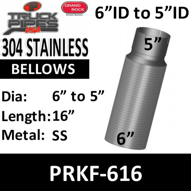 6" x 16" Peterbilt Retro Stainless Steel Flex 6" to 5" PRKF-616