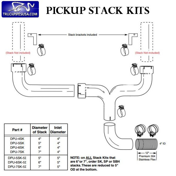 1994 1997 Ford 7.3L 7" Dual Stack Kit