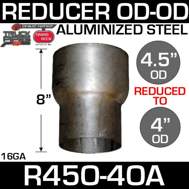 R45O-4OA 4.5" OD to 4" OD Exhaust Reducer Aluminized Pipe