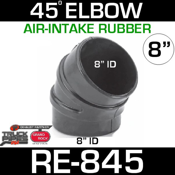 8" Air Intake Rubber 45 Degree Elbow RE-845