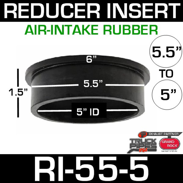 5.5" x 5" Air-Intake Rubber Exhaust Reducer Insert RI-55-5