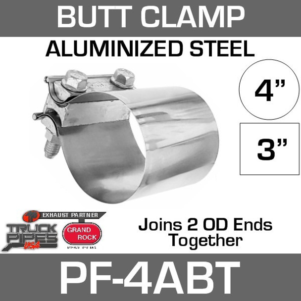4" Preformed Aluminized Butt Joint Exhaust Clamp PF-4ABT