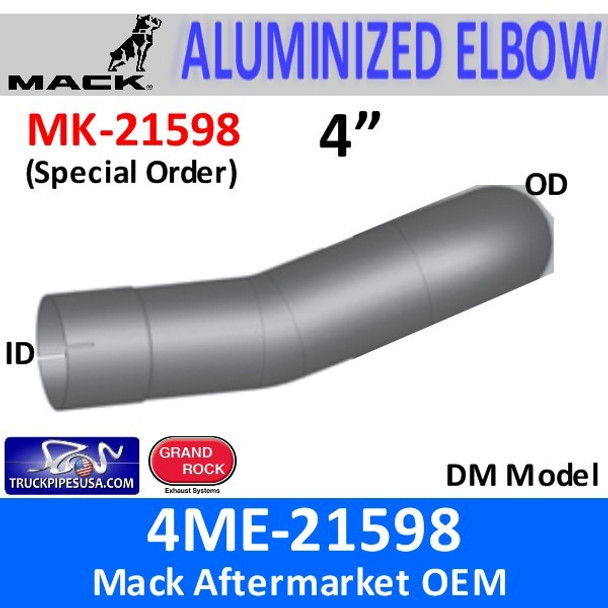 4ME-21598 Mack DM Model Exhaust Elbow MK-21698 Special order