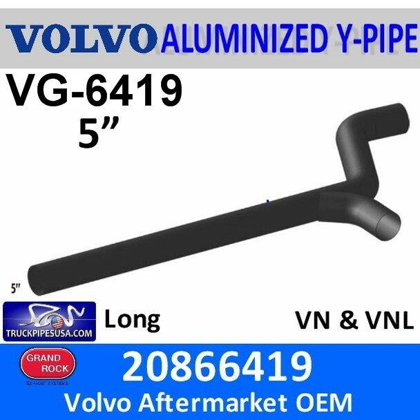 20457108 & 20866419 Volvo Exhaust LONG Y-Pipe VG-6419